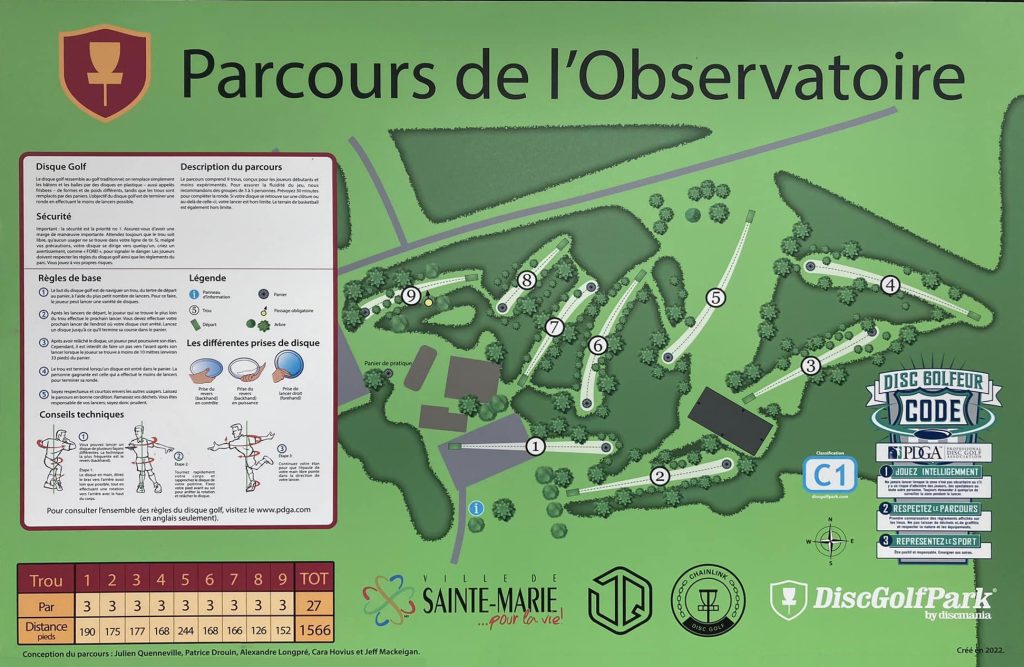 Carte du Parcours - Parc de l'Observatoire